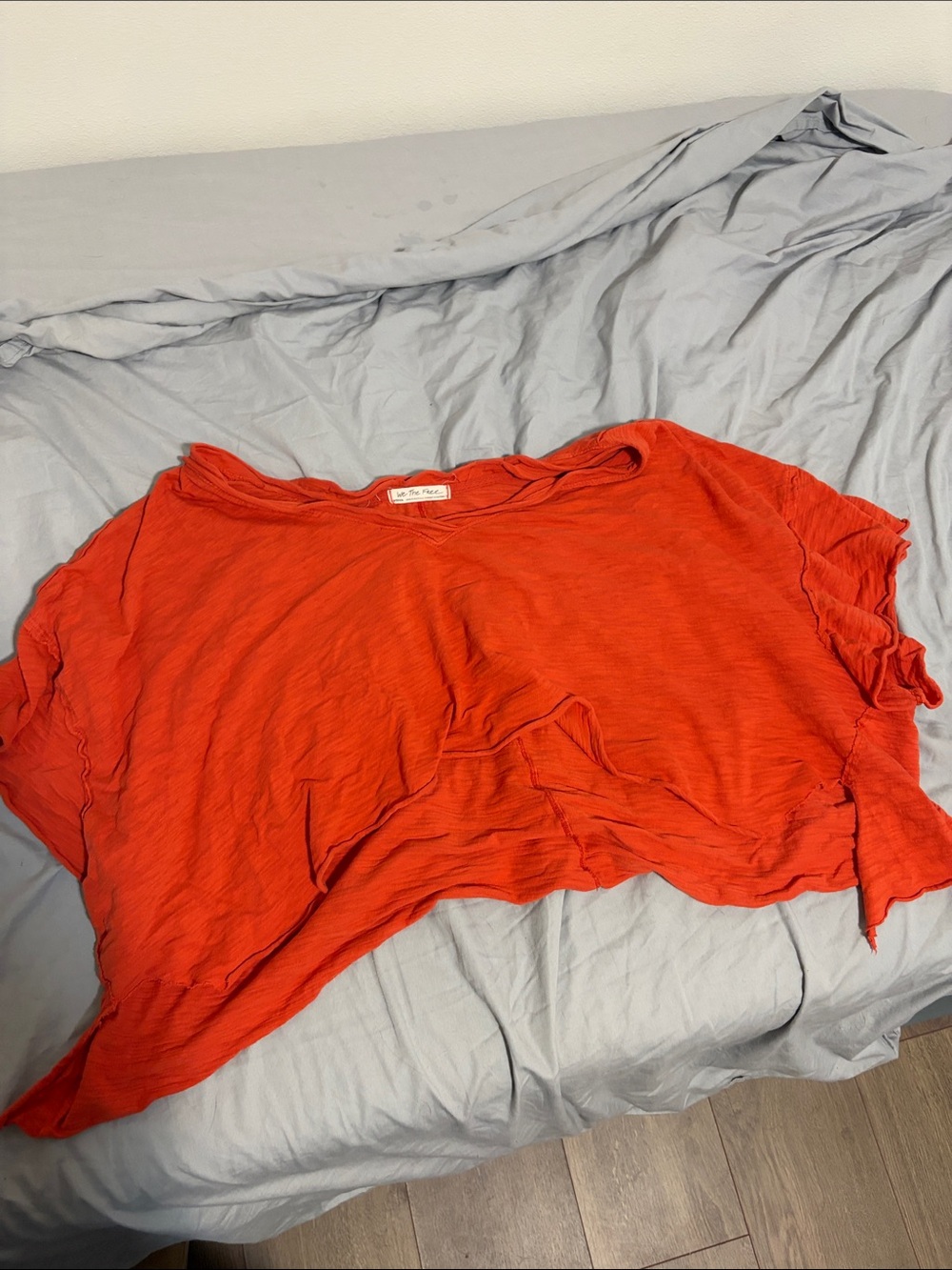 We The Free Bright Red Cropped Slouch Tee